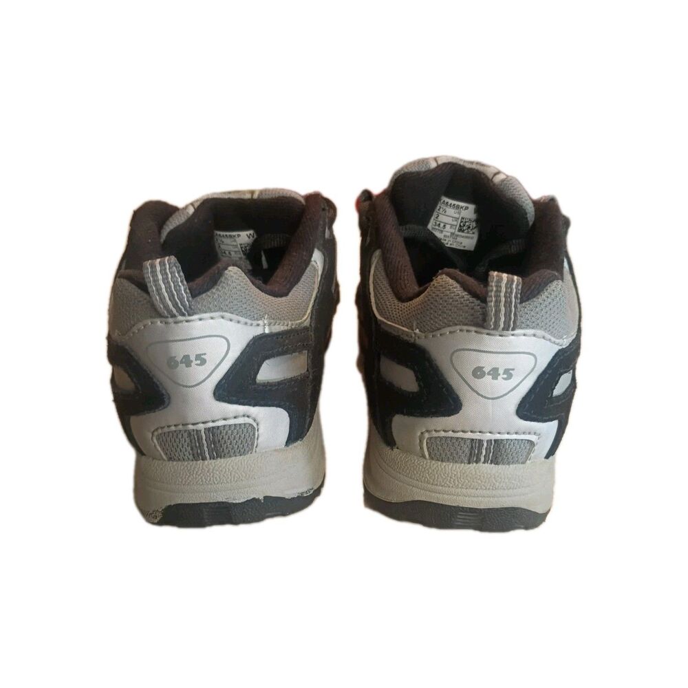 Vintage New Balance 645 Black Grey Kids Hiking Running Shoes Suede Size 2.5 - Picture 10 of 10